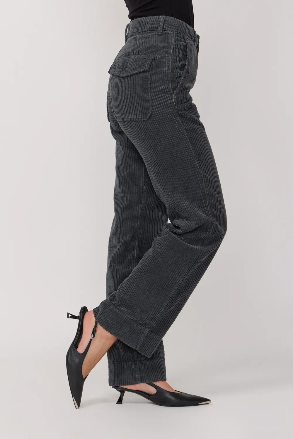 acquaverde Paltrow pantaloni velluto antracite