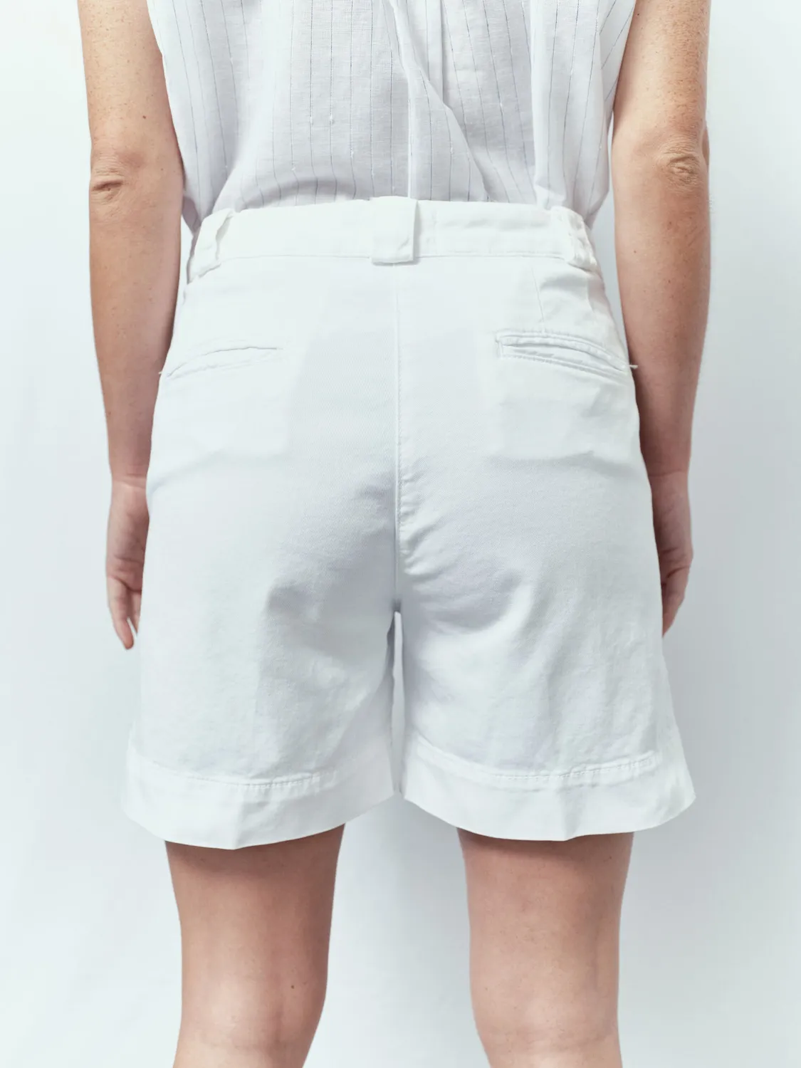 Acquaverde Vermont short bianco gamba ampia