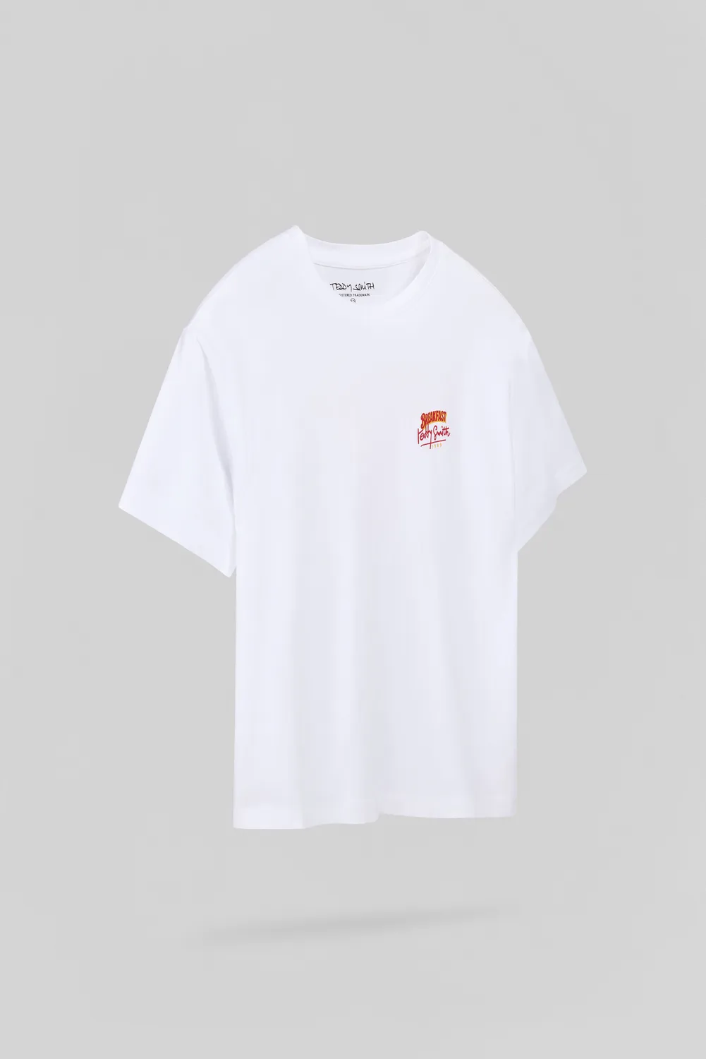 Teddy Smith T-Breakfast t-shirt bambino bianca cotone