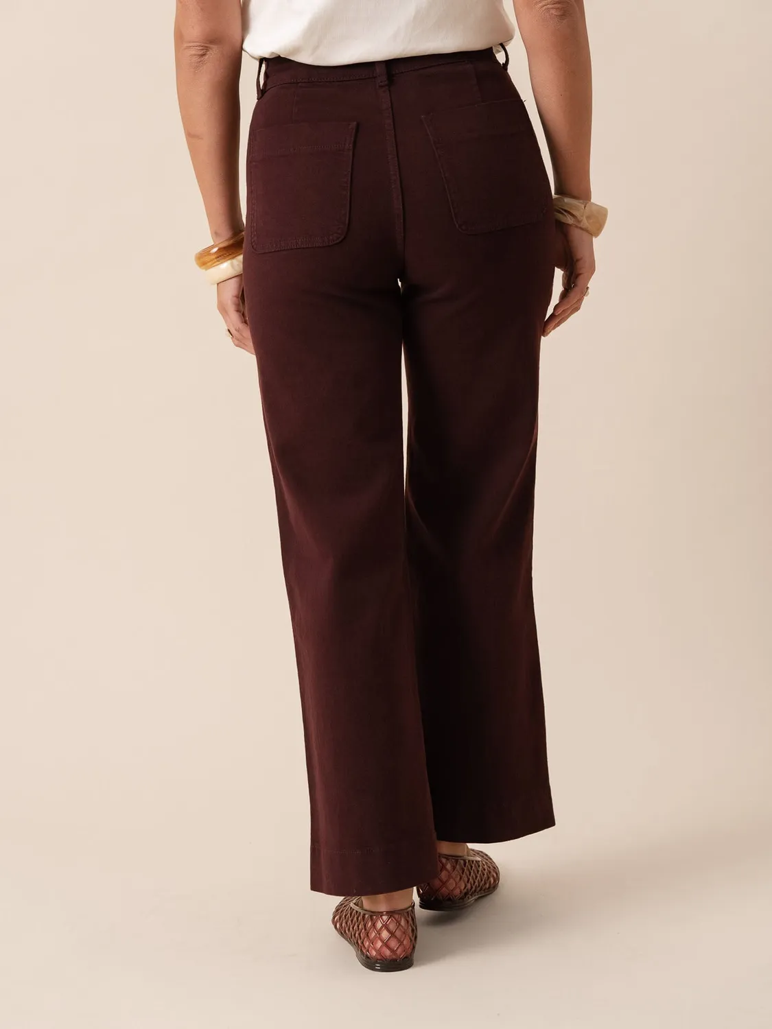 Oraije Elenette jeans flare bordeaux gamba larga