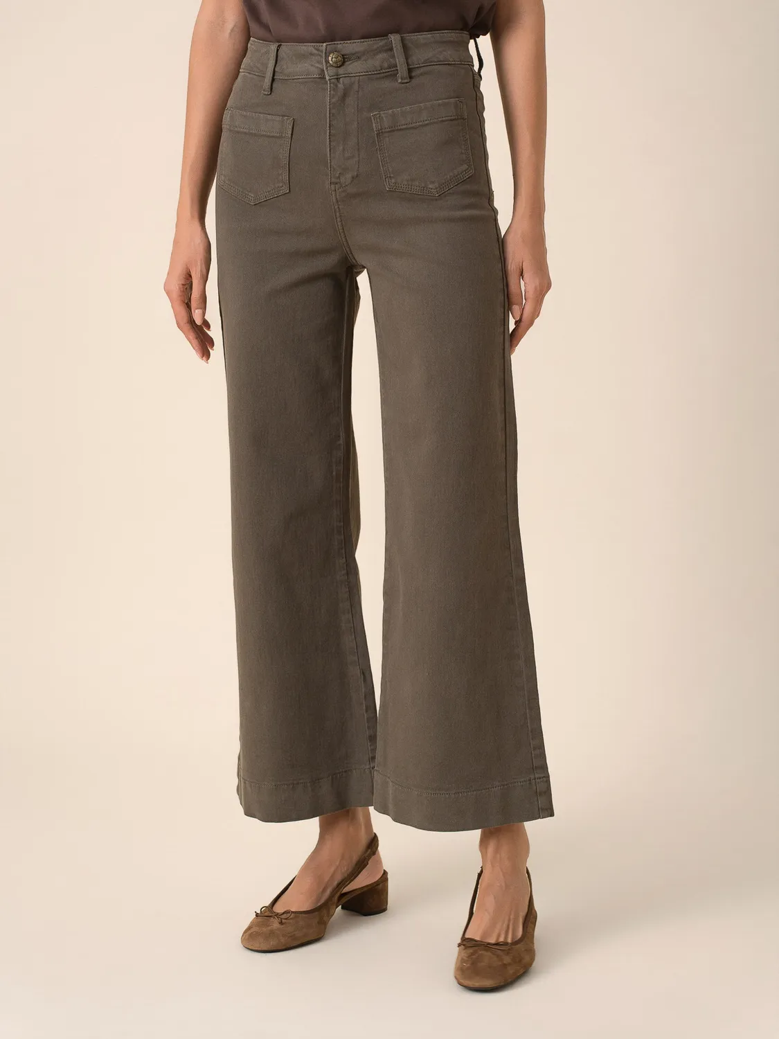 Oraije Gasparette jeans wide kaki gamba larga