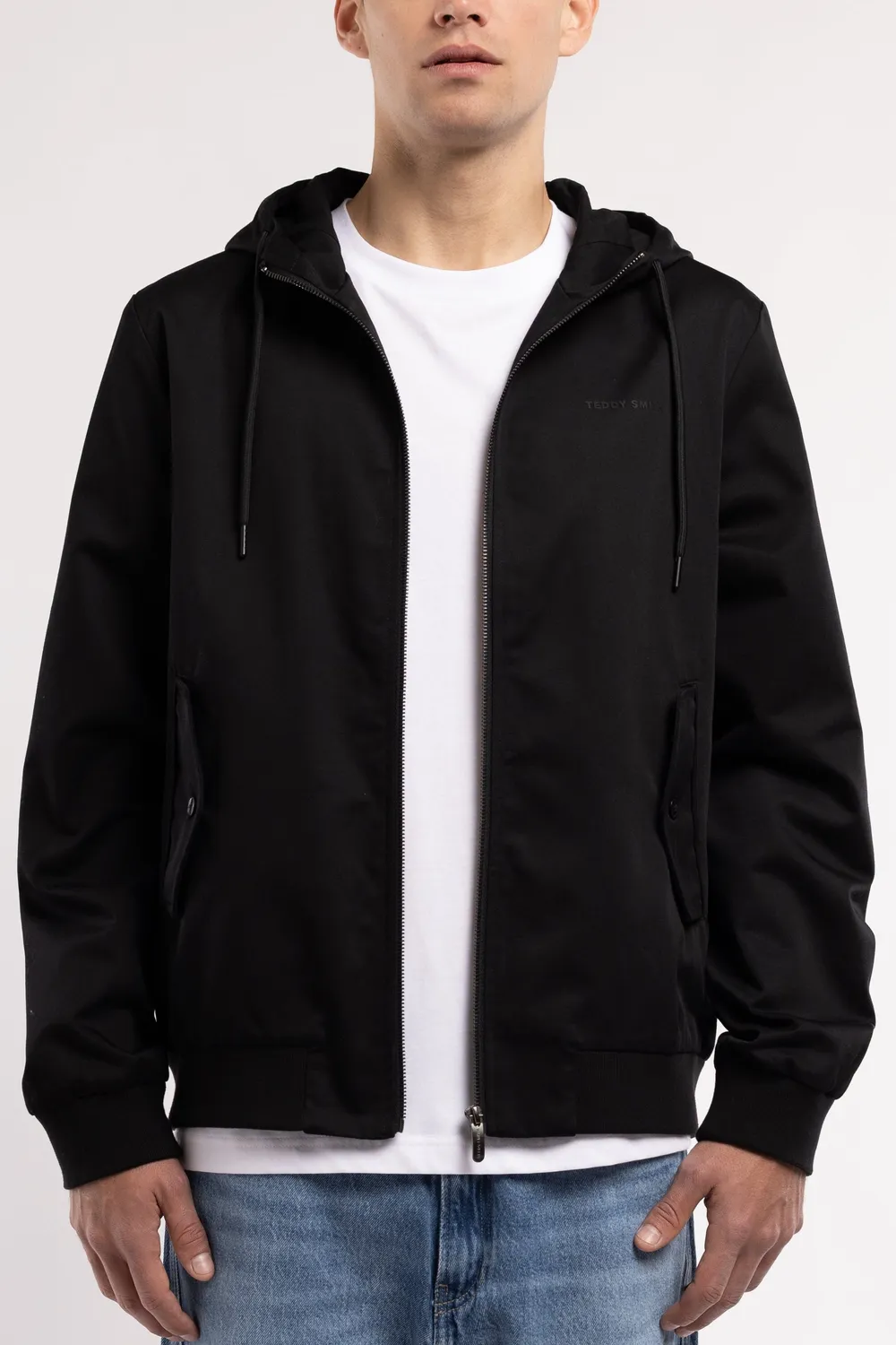 Teddy Smith B-Sansonito Giubbotto Nero Cappuccio Twill