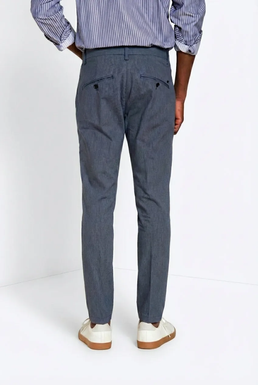 Mason's Osaka chino blu navy gessato carrot fit