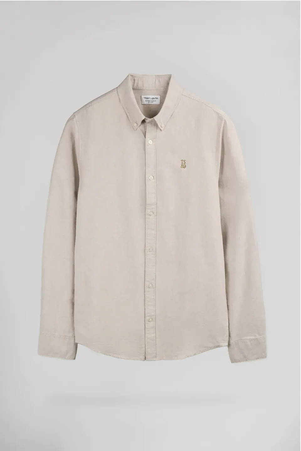 Teddy Smith C-Stan ML camicia beige oxford cotone