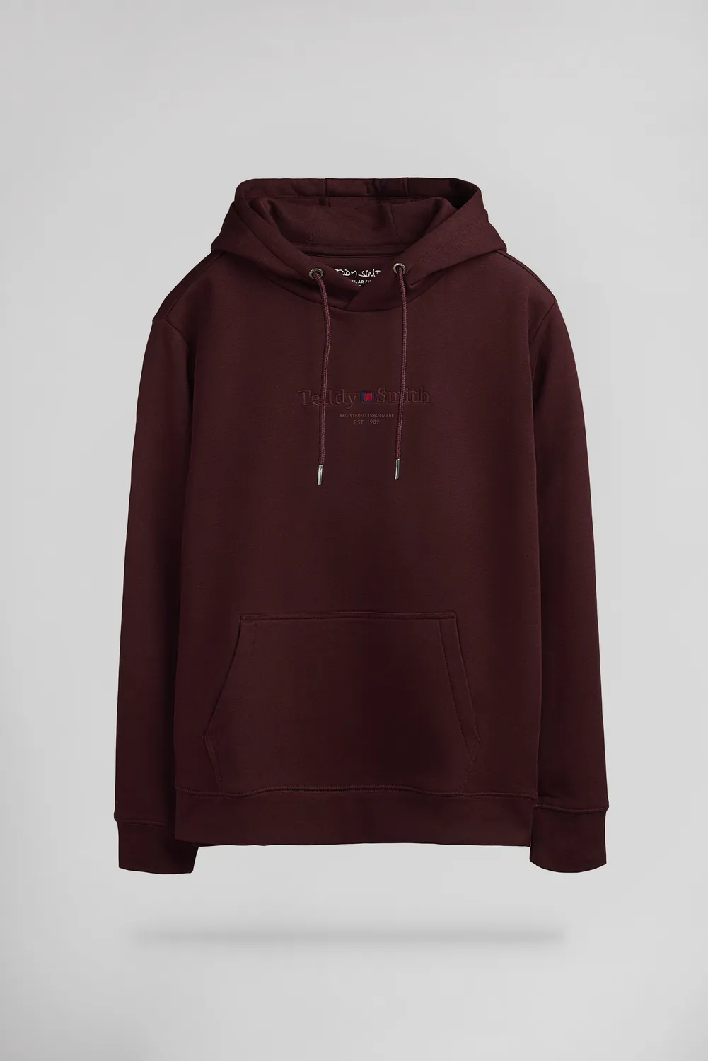 Teddy Smith S-Jim felpa uomo bordeaux scuro cappuccio