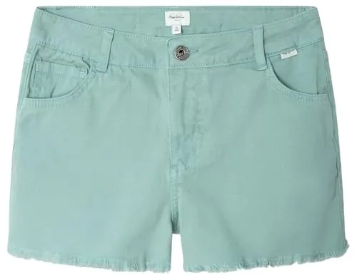 Pepe Jeans Ofra shorts bambina twill cotone orlo sfrangiato