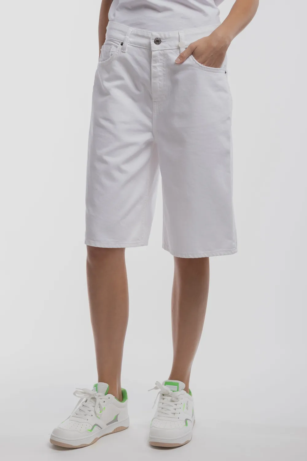 Teddy Smith S-Tomboy short bermuda donna bianco cotone