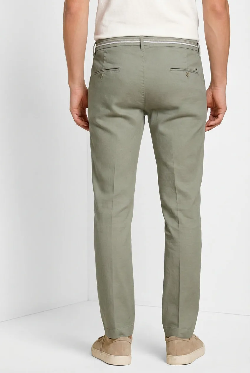 Mason's Torino Oxford chino uomo salvia lino slim
