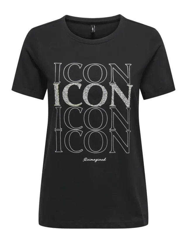 ONLY Onlkita Life Lux Icon top donna stampa manica corta