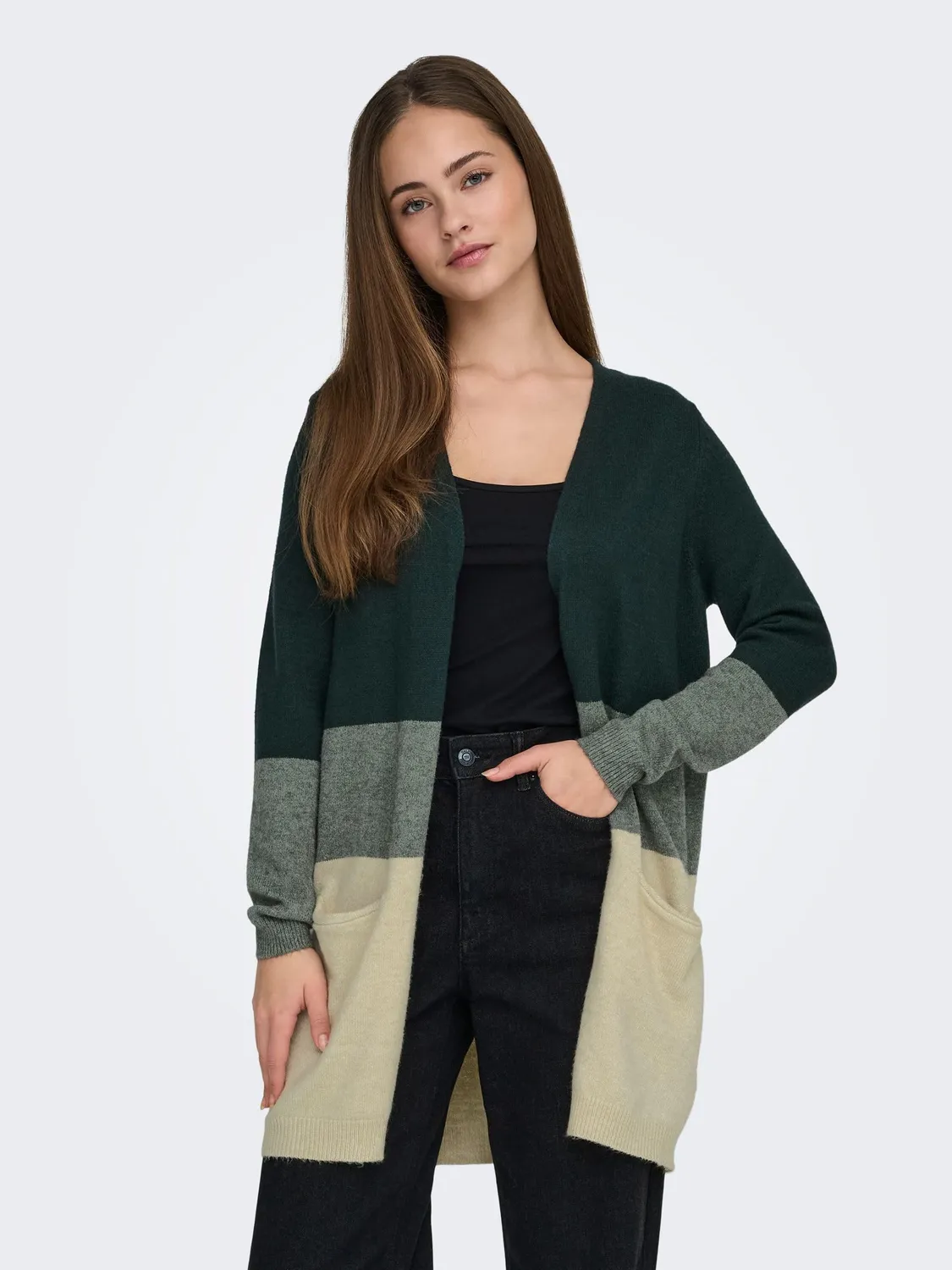 Only Onlqueen cardigan donna aperto maglia morbida