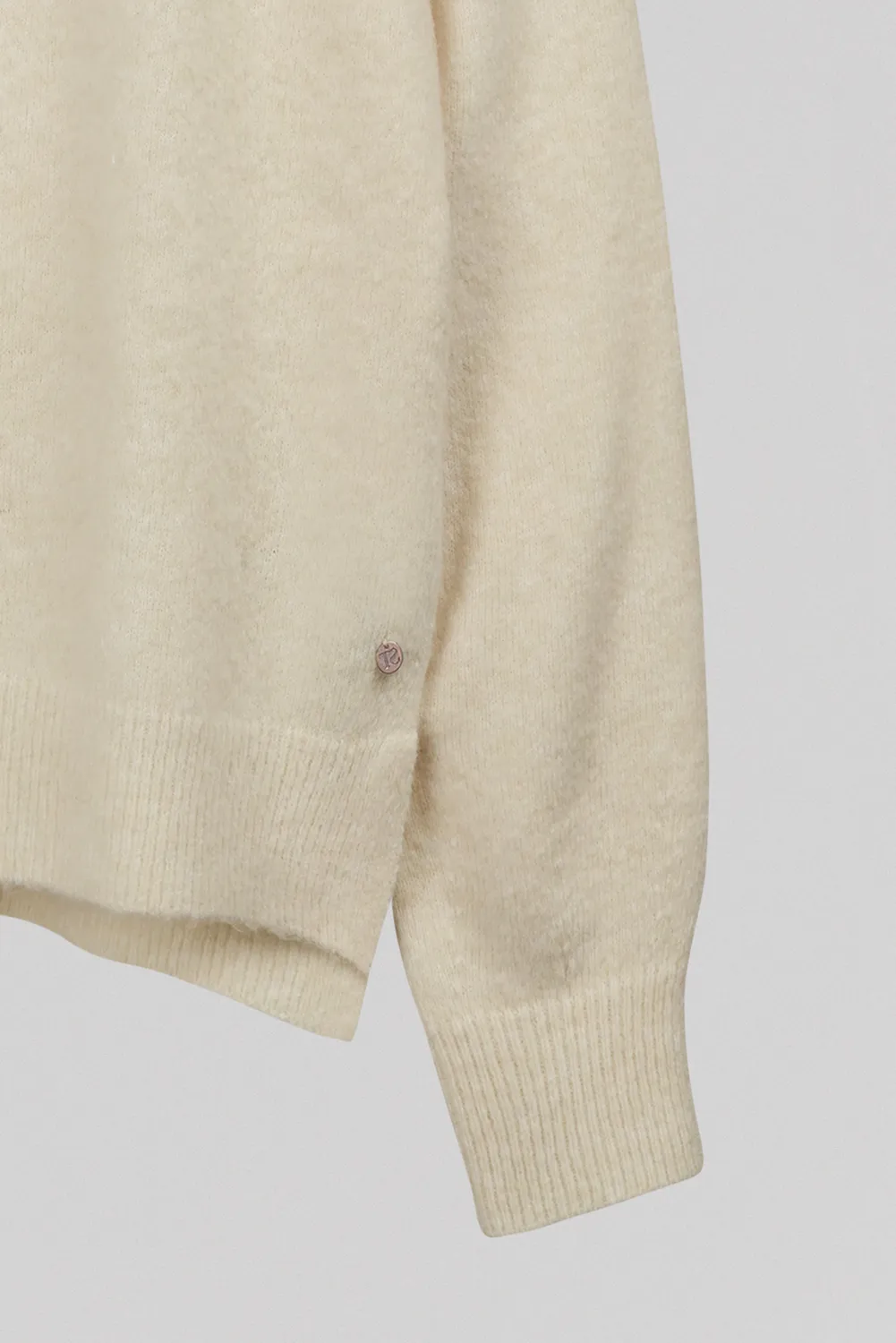 Teddy Smith P-Billie Beige Chiné Maglione Donna Scollo V Ampio
