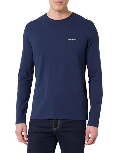 Pepe Jeans Basic Logo Stretch T-shirt Uomo Manica Lunga Bianca