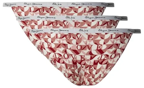Pepe Jeans Bikini slip cotone M 3 pezzi stampa amore