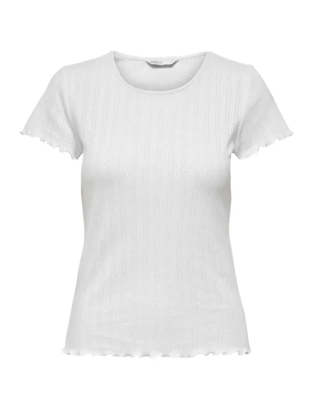 ONLY Onlcarlotta top bianco taglia M manica corta