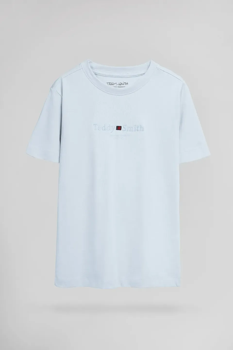 Teddy Smith T-Jim T-Shirt Ragazzo Azzurro Pastel Blue Cotone