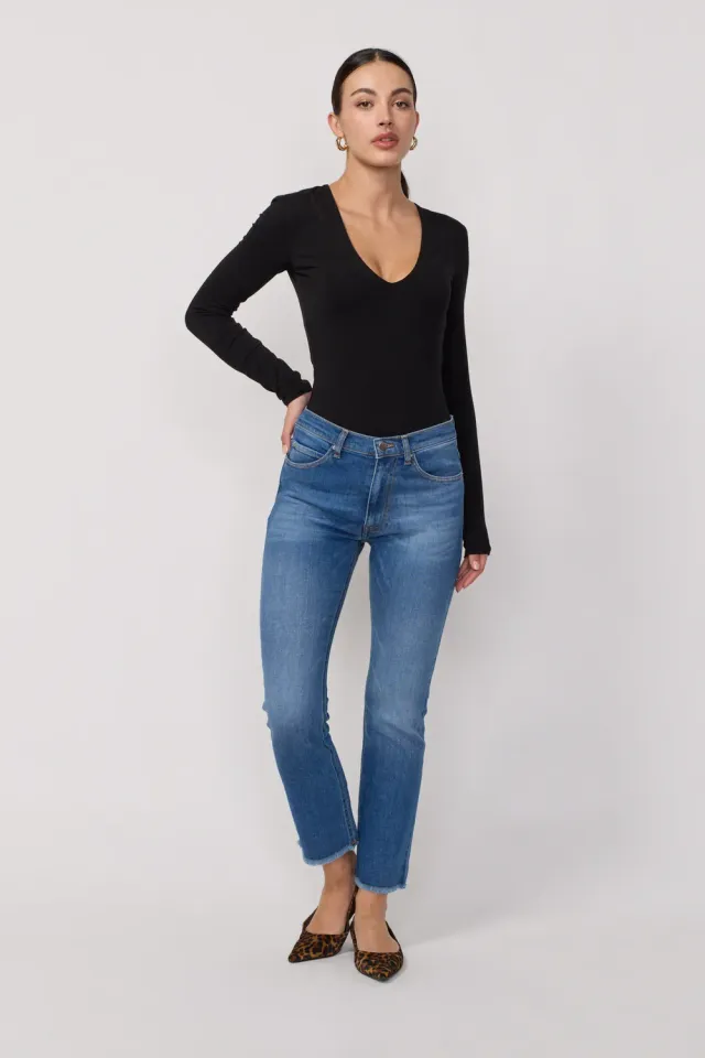 Acquaverde Cara Jeans bootcut Worn sfrangiati