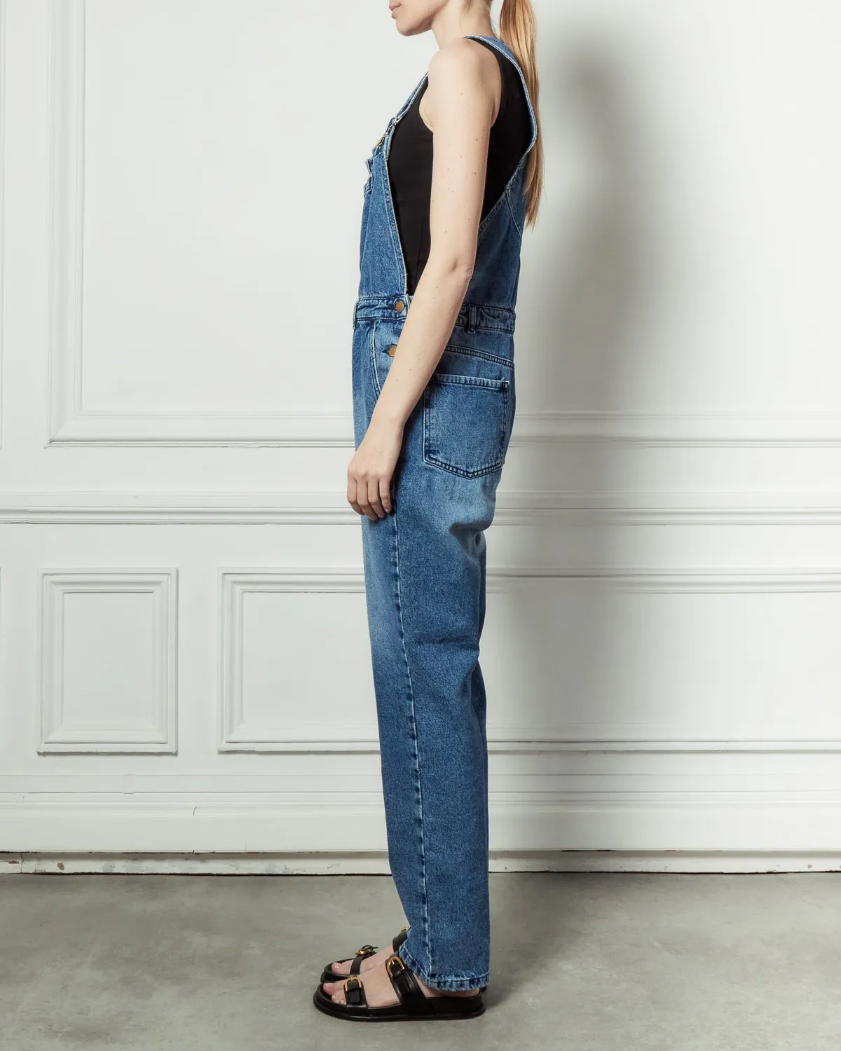 Acquaverde Kora Worn salopette jeans slavata