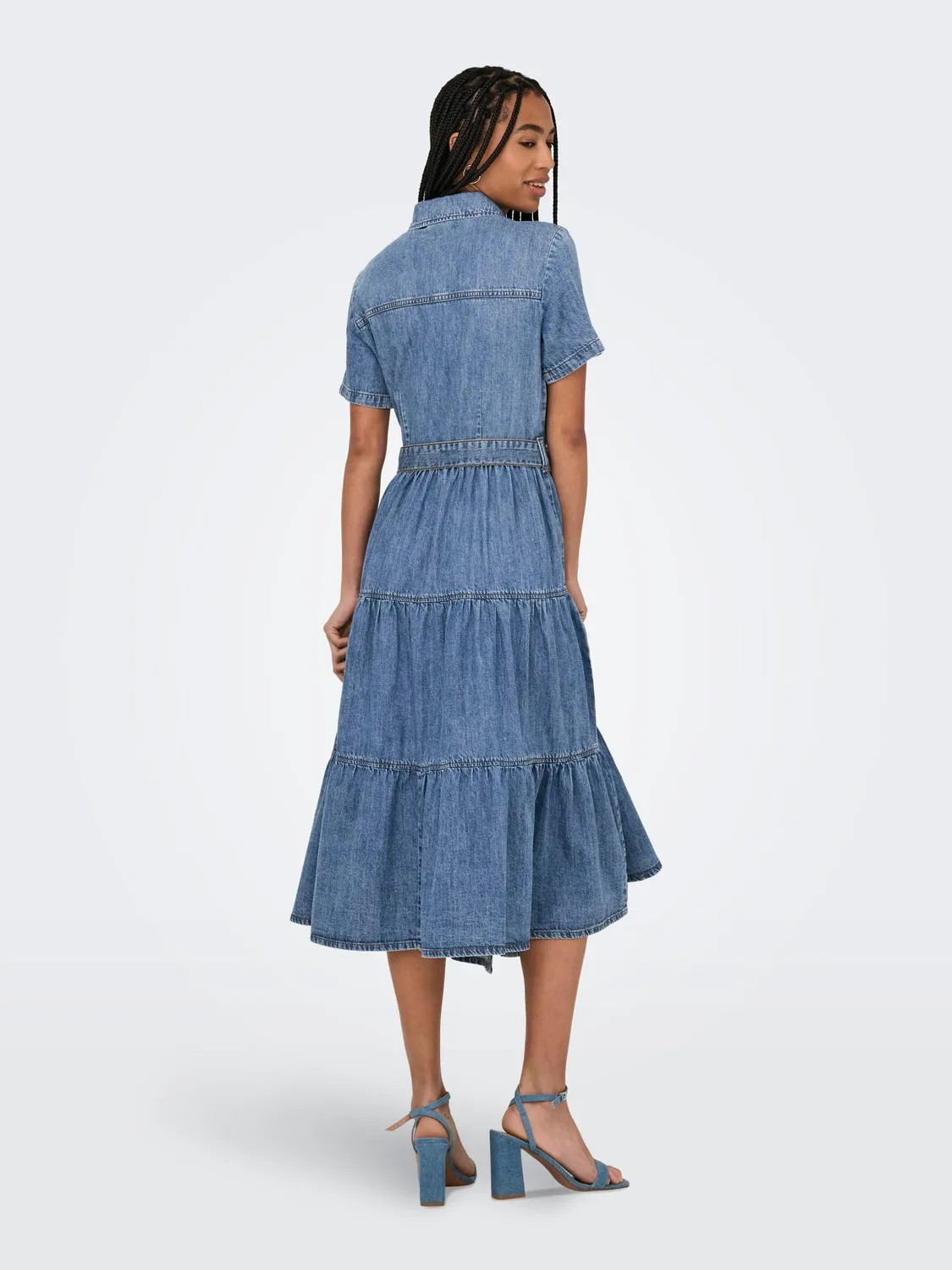 ONLY Onlaliyah Long abito denim camicia taglia S cintura