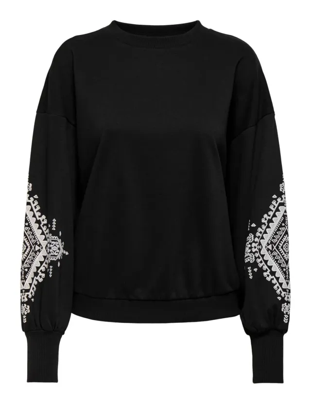 ONLY Onlbrooke L/S O-Neck Flower Swt Noos felpa nera XL
