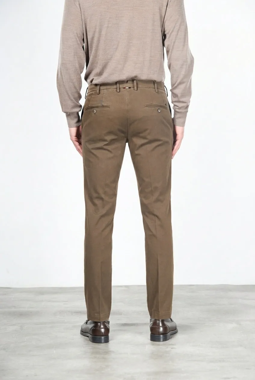 Mason's New York chino uomo marrone regular stretch