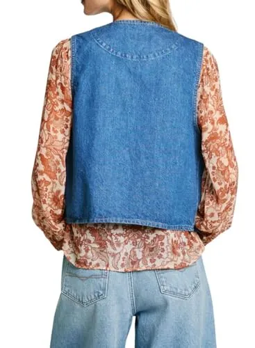 Pepe Jeans Maeve gilet donna M blu denim