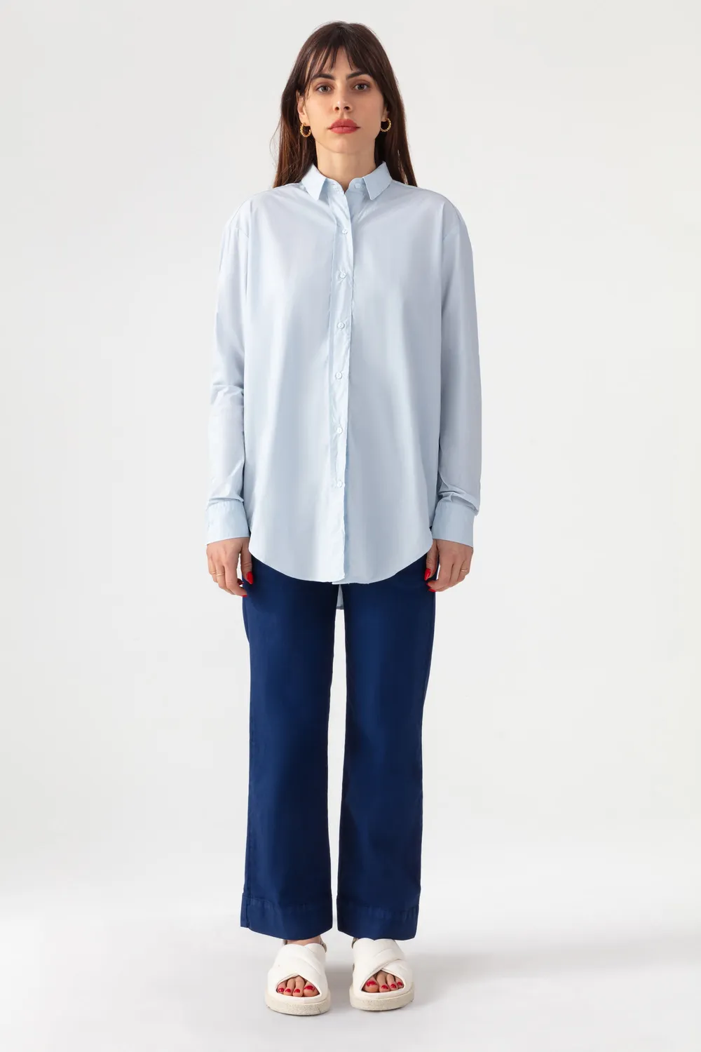 acquaverde White Shirt camicia popeline sky blue