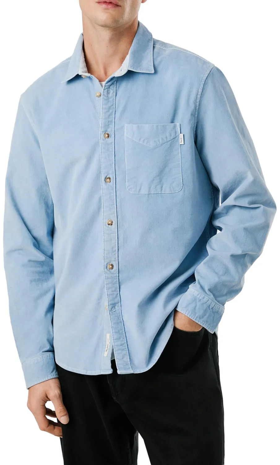Pepe Jeans Clayton camicia uomo blu regular fit cotone