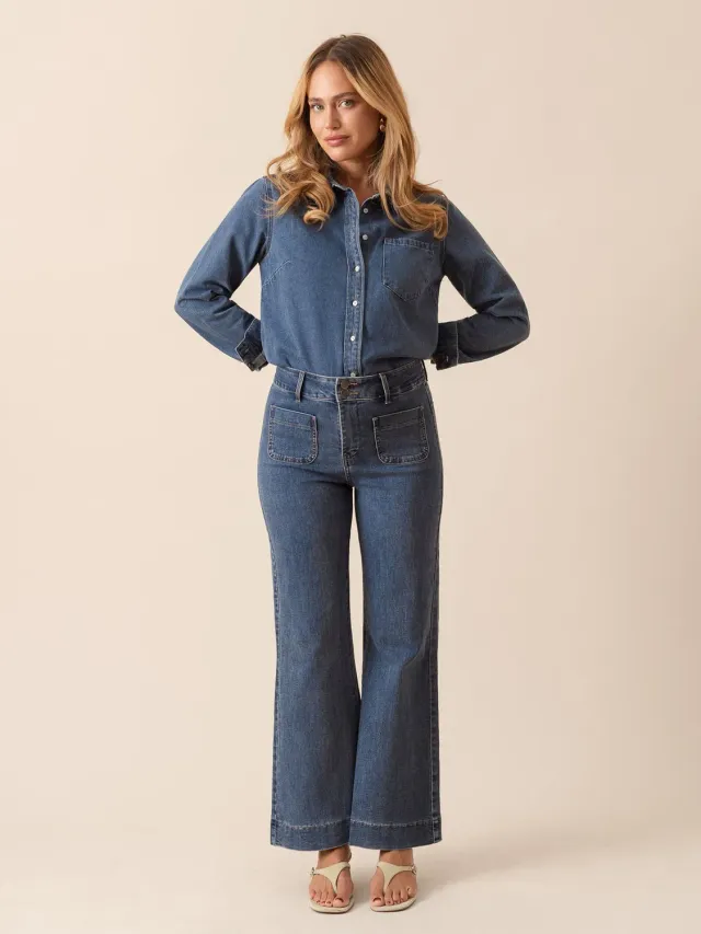 Oraije Elenette jeans flare blu stone