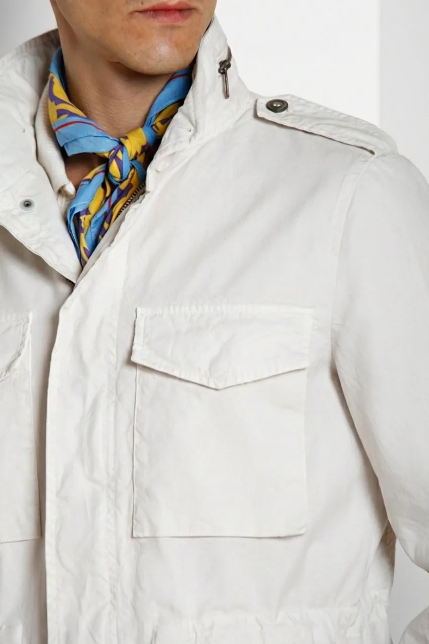 Mason's Field M74 giubbotto uomo bianco canvas cotone