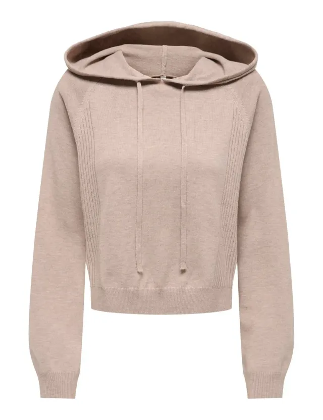 ONLY Onlgigi LS felpa cappuccio grigia corta