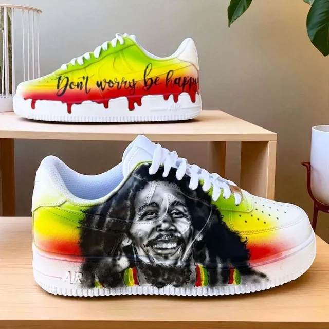 Never Say Never Air Force 1 Bob Marley sneakers dipinte