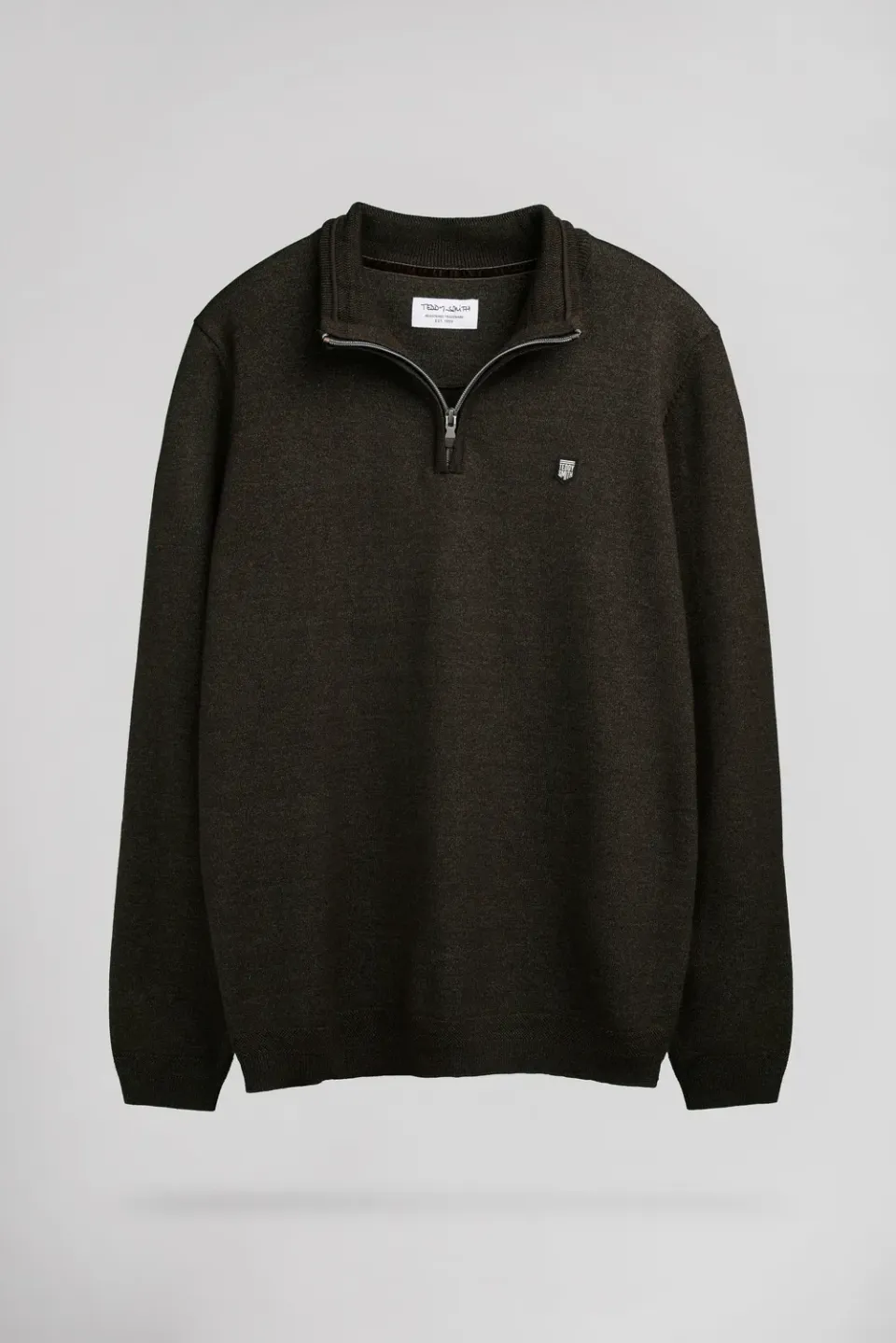 Teddy Smith P-Marty 2 maglia mezza zip marrone uomo