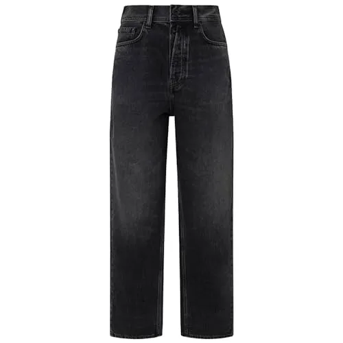 Pepe Jeans Addison Jeans Barrel Donna Nero Denim vita alta