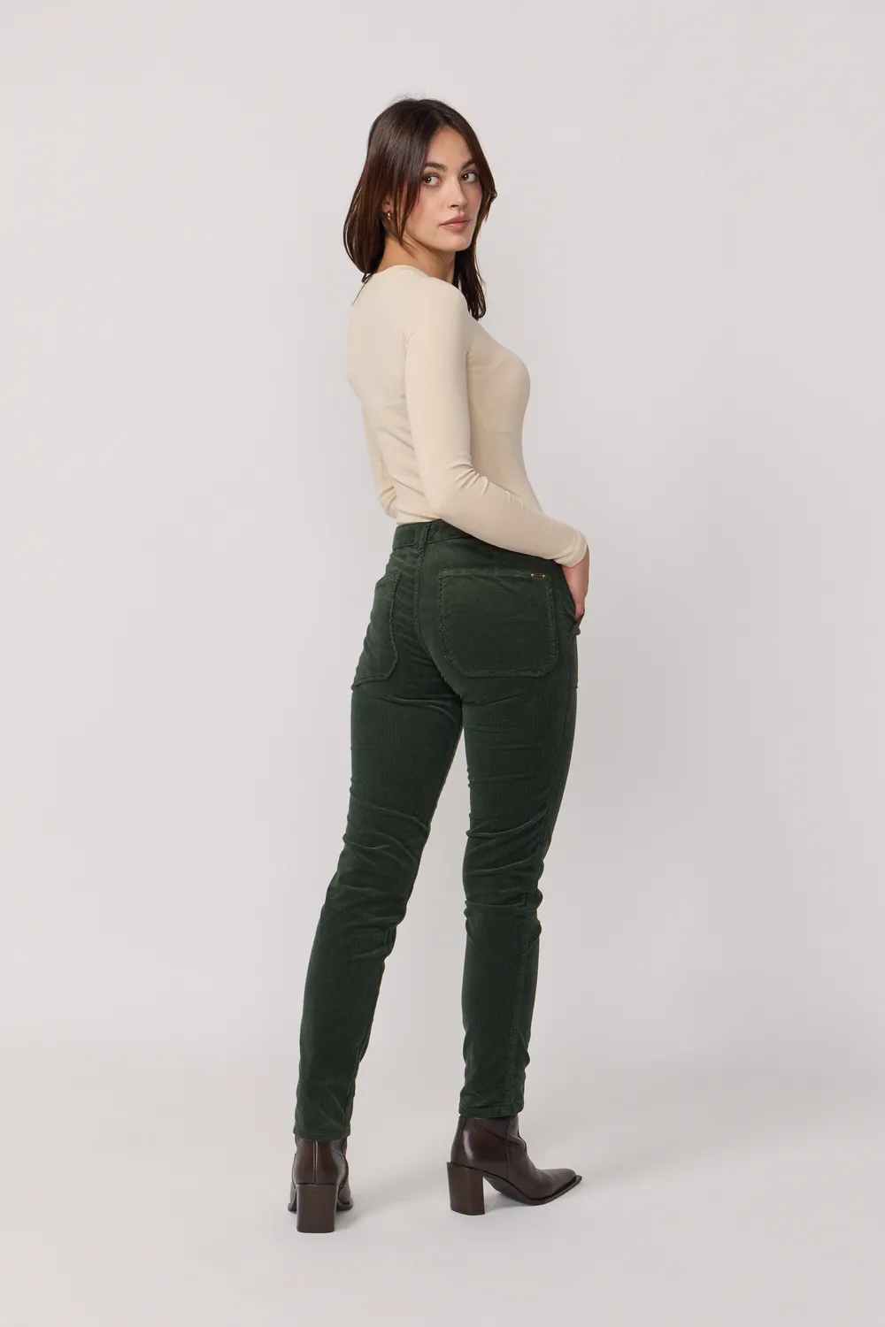 Acquaverde Pierce pantaloni velluto English Green