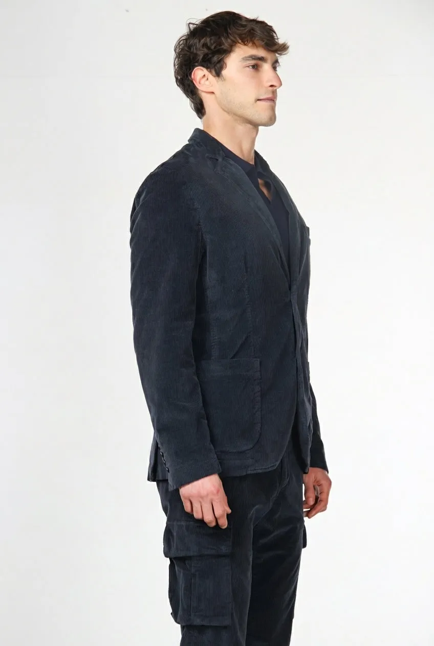 Mason's Tiziano blazer uomo blu notte velluto