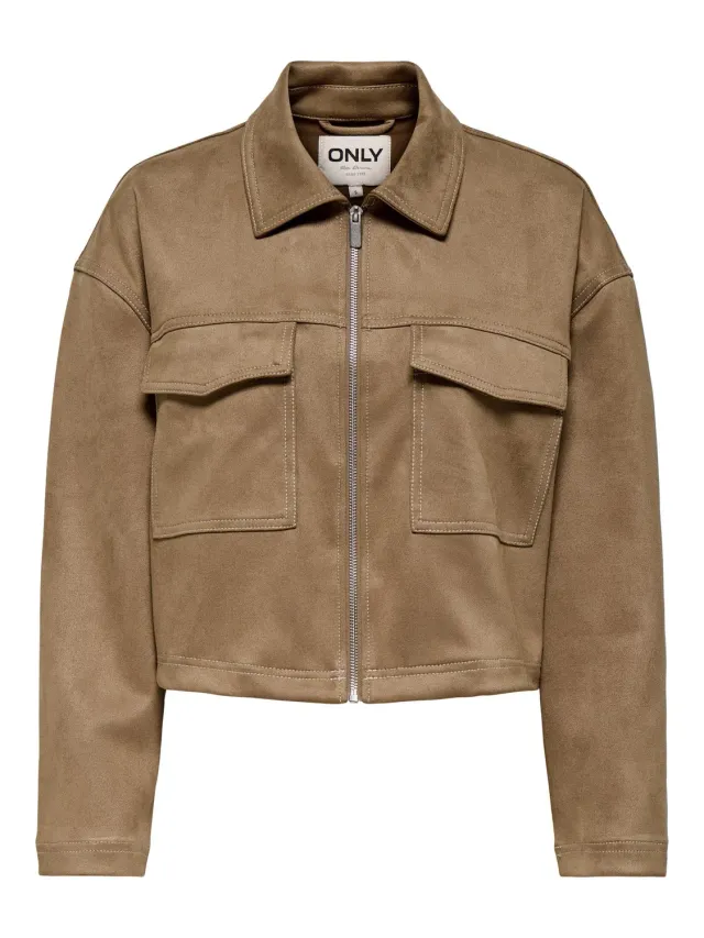 Only Onlstina Giacca Donna M Camoscio Crema