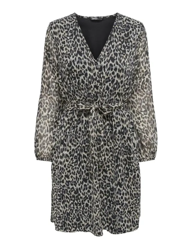 ONLY ONLCERA Vestito Corto Donna Nero Fantasia