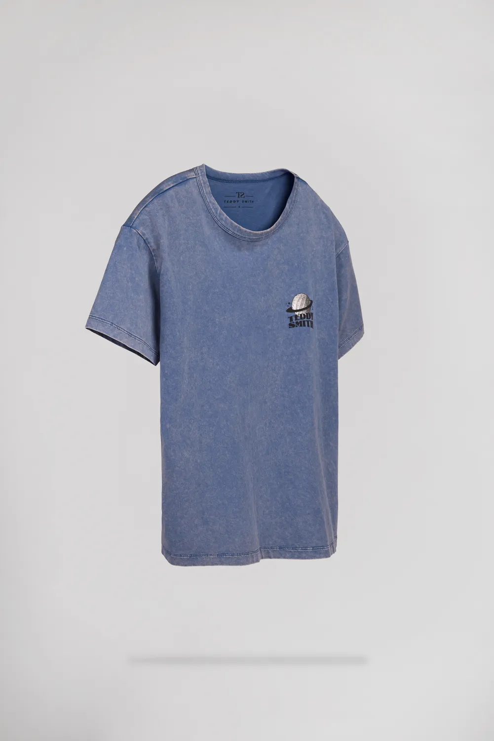 Teddy Smith T-Zoe MC Faded Indigo t-shirt donna oversize cotone