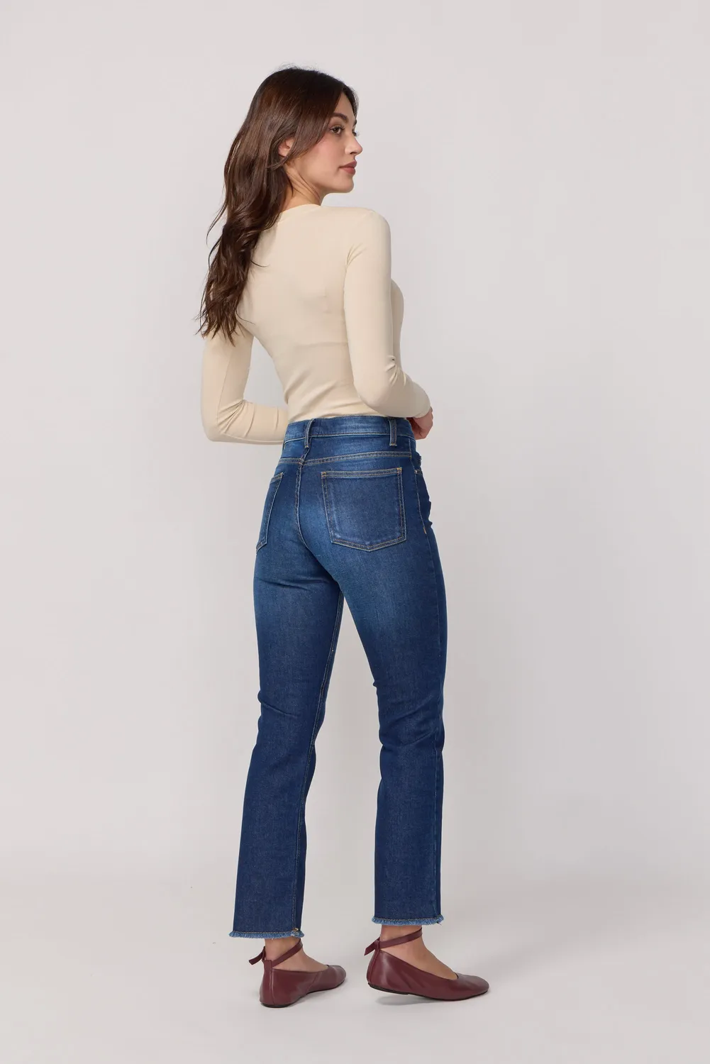 Acquaverde Cara Jeans Bootcut Dark Wash Vita Alta