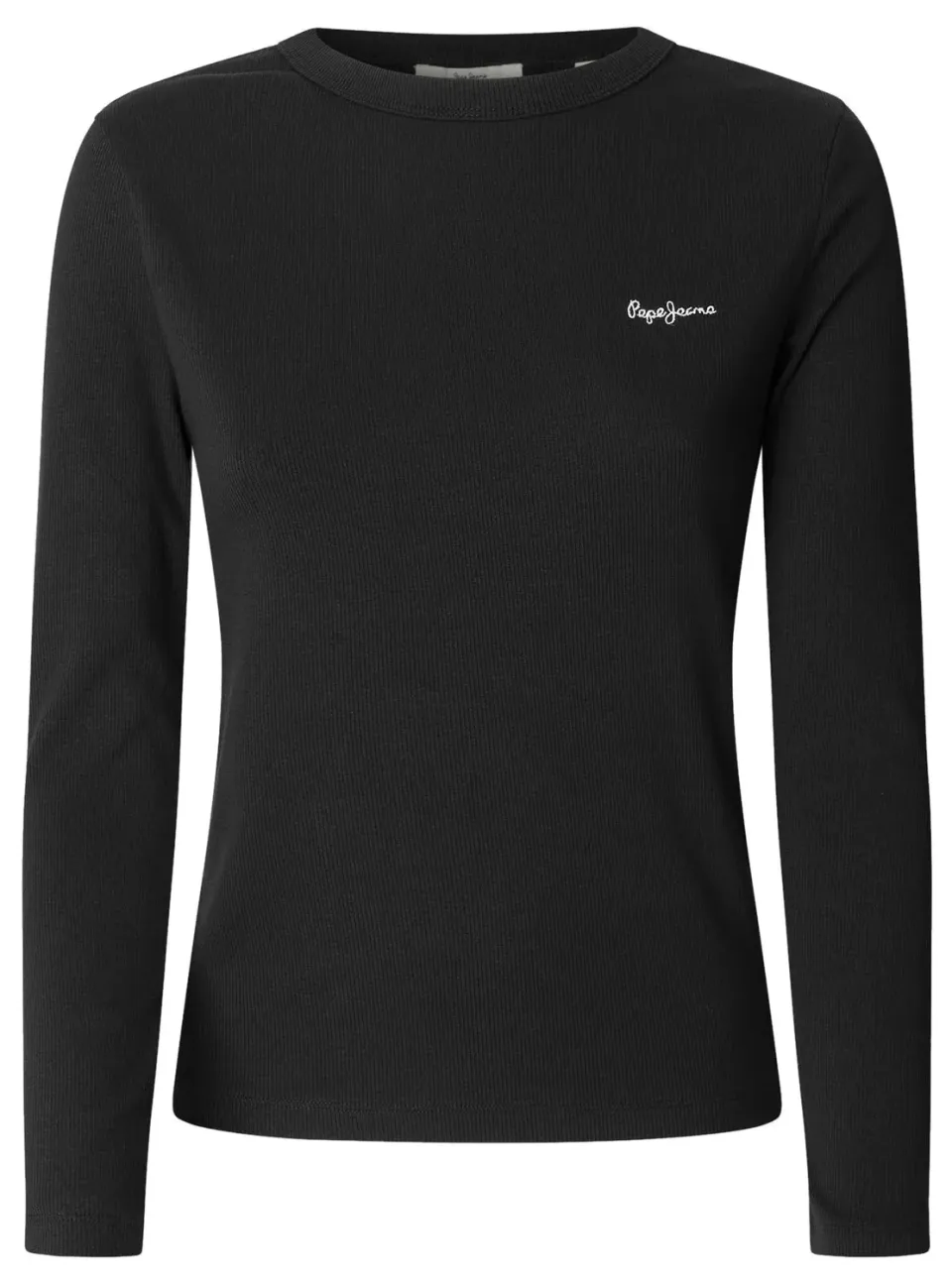 Pepe Jeans Betina t-shirt donna manica lunga nera costina