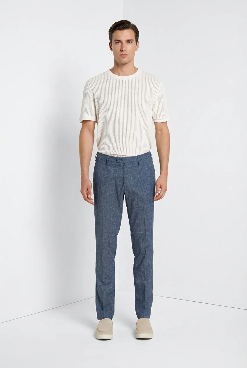Mason's New York chino uomo blu navy pied de poule