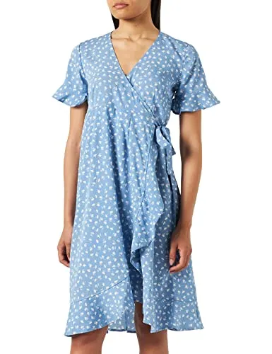 Only Olmolivia vestito donna M incrocio volant estate
