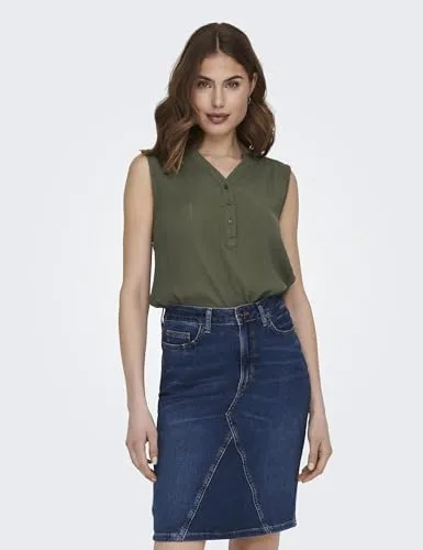 Only Onljette Life top donna smanicato