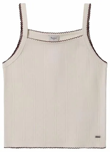 Pepe Jeans Galadriel Canotta ragazza pointelle contrasto