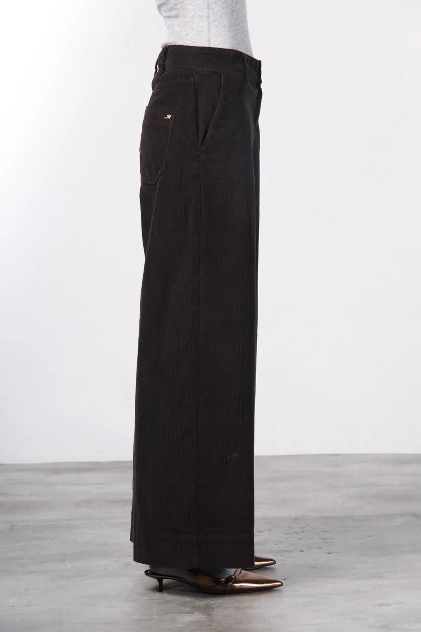Mason's New York Wide pantalone chino donna marrone velluto