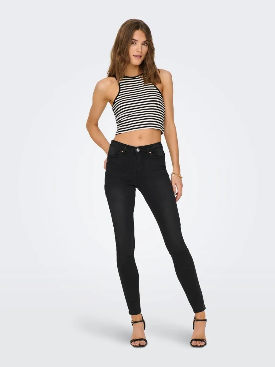 Only Onlwauw jeans skinny donna nero washed M