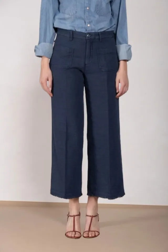 Mason's New York Studio Cropped chino donna blu navy