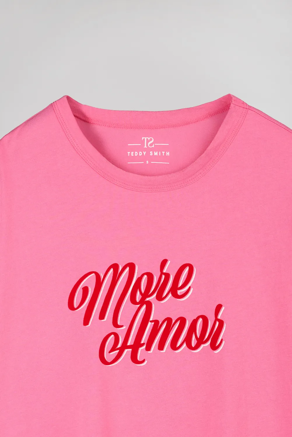 Teddy Smith T-Rose MC t-shirt oversize rosa bubble cotone