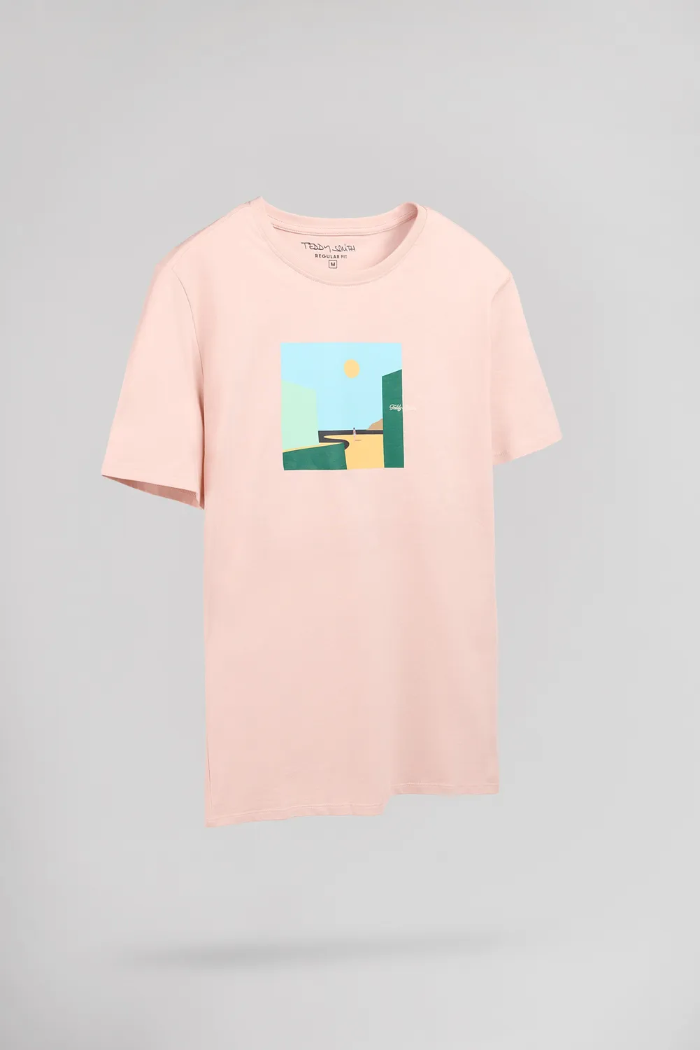 Teddy Smith T-Minimalist T-Shirt Rosa Pastello Uomo