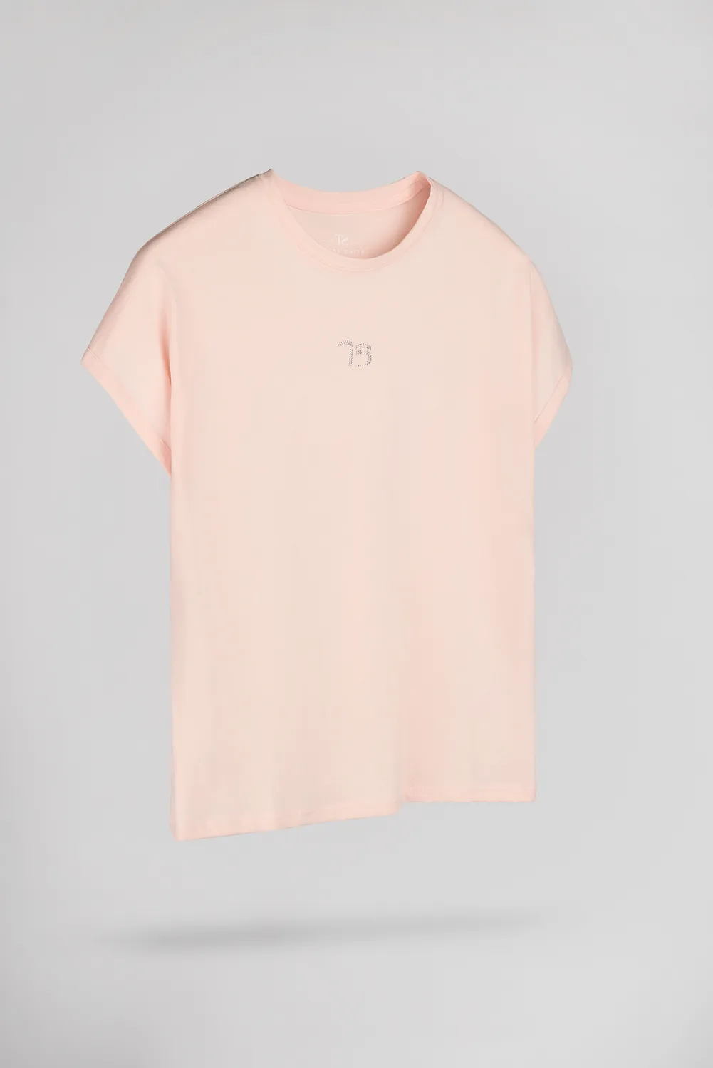 Teddy Smith T-Diana t-shirt donna rosa strass cotone
